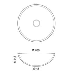 SAPHO MURANO WENGE sklenené umývadlo okrúhle 40x14 cm, medená/strieborná AL5318-66 - Sapho