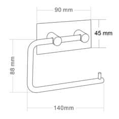 AQUALINE Samolepiaci držiak toaletného papiera, brúsená nerez 33207 - Aqualine