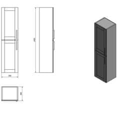 SAPHO AMIA skrinka vysoká 35x140x30cm, ľavá/pravá, dub Texas (AM020LP) AM020-2020 - Sapho