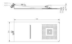 SAPHO SLIM nástenná hlavová sprcha s kaskádou 220x500x2, 4mm, leštená nerez MS746 - Sapho