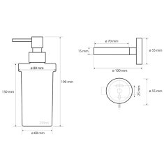 SAPHO X-STEEL dávkovač mydla 250ml, brúsená nerez (104109016a) XS101 - Sapho