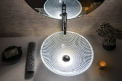 SAPHO PUKETA sklenené gravírované umývadlo, priemer 42 cm, číra TY165 - Sapho