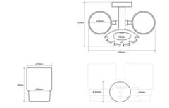 SAPHO X-ROUND držiak kefiek vrátane pohárov, chróm (104110042) XR900 - Sapho