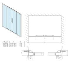 SAPHO LUCIS LINE sprchové dvere 1600mm, číre sklo DL4315 - Sapho