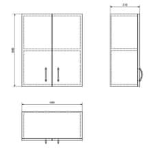 AQUALINE SIMPLEX ECO závesná skrinka 60x60x24cm SIME535 - Aqualine