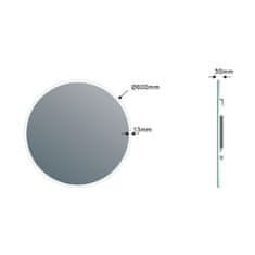SAPHO VISO okrúhle LED podsvietené zrkadlo pr.60cm s policou, biela mat VS060-01 - Sapho