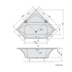POLYSAN FLOSS rohová vaňa 145x145x50cm, biela (08611) 98611 - Polysan