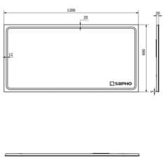 SAPHO GEMINI LED podsvietené zrkadlo 1200x600mm GM120 - Sapho