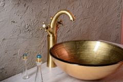 SAPHO FIANNA sklenené umývadlo priemer 42 cm, bronz 2501-21 - Sapho