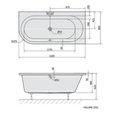 SAPHO ASTRA R asymetrická vaňa 165x80x48cm, biela 34611 - Sapho