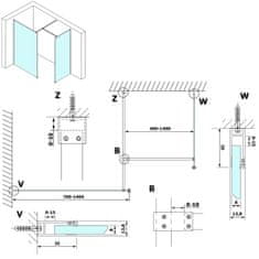 SAPHO VARIO matné sklo 900x2000mm GX1490 - Gelco