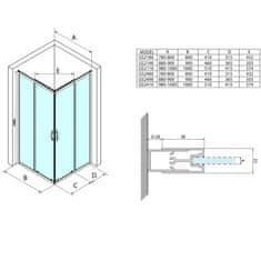 SAPHO SIGMA SIMPLY sprchové dvere posuvné pre rohový vstup 900 mm, číre sklo GS2190 - Sapho