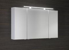 SAPHO MIRRÓ galerka s LED osvetlením, 3x dvierka, 120x70x16cm, biela MC121-0030 - Sapho