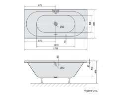 POLYSAN VIVA B obdĺžniková vaňa 175x80x47cm, biela 88119 - Polysan