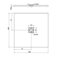 SAPHO FLEXIA vanička z liateho mramoru s možnosťou úpravy rozmeru, 100x100x3cm 71552 - Sapho