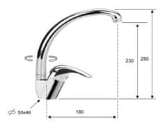 SAPHO SALY stojanková drezová batéria, výška 280mm, chróm SA511 - Sapho