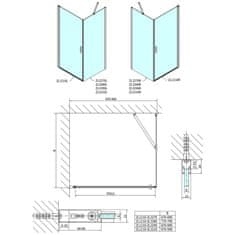 SAPHO Zoom Line obdĺžnikový sprchovací kút 1000x900mm, L/P variant ZL1210ZL3290 - Sapho