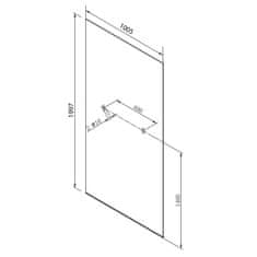 SAPHO ARCHITEX LINE kalené číre sklo, 1005x1997x8mm, otvory pre poličku AL2236-D - Sapho