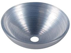 SAPHO MURANO SILVER sklenené umývadlo okrúhle 40x14 cm, strieborná AL5318-68 - Sapho