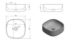 SAPHO MORO keramické umývadlo 42x14,5x42 cm, na dosku AR420 - Sapho