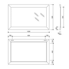 SAPHO CORONA zrkadlo v drevenom ráme 628x1028mm, champagne NL721 - Sapho