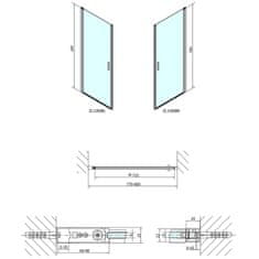 SAPHO ZOOM LINE BLACK sprchové dvere 800mm, číre sklo ZL1280B - Sapho