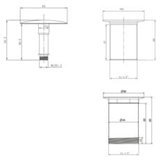 AQUALINE Umývadlová výpusť 5/4“, neuzatvárateľná, veľká krytka, hr.10-50mm, chróm TF6001 - Aqualine