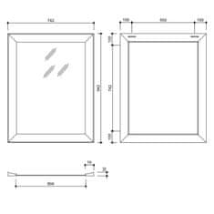 SAPHO BERGARA zrkadlo v drevenom ráme 742x942mm, zlatá NL527 - Sapho