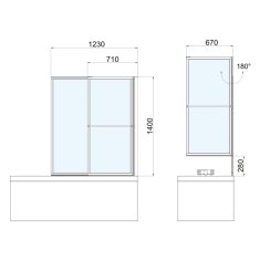 SAPHO OLBIA vaňová zástena s pneumatickým zdvihom, š. 1230 mm, čierna mat, číre sklo 30317B - Sapho