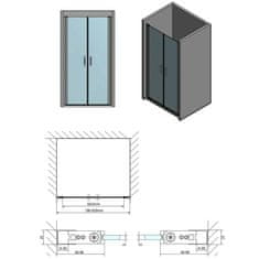 SAPHO ZOOM LINE sprchové dvere dvojkrídlové 800mm, číre sklo ZL1780 - Sapho