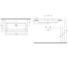 SAPHO CITY keramické umývadlo hranaté 80x18x45cm KE080 - Sapho