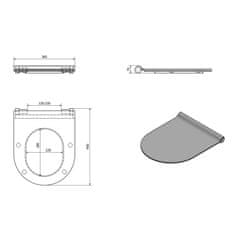 SAPHO NORM/PURA WC sedátko SLIM soft close, duroplast, biela/chróm MS86CSN11 - Sapho