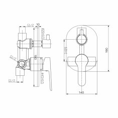 Mereo Sprchový set Zuna: CB60106ZB, CB700P, CB466C, CB110S, CB465P, CB705A, CB485H - Mereo