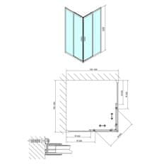 POLYSAN CARMEN sprchová štvorcová zástena 800x800x1650mm, číre sklo MD5216 - Polysan