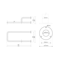 SAPHO HANDICAP podperné madlo PRAVÉ 500mm, biela XH534W - Sapho