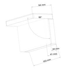 SAPHO KASKÁDA nástenná sprchová hubica, náklopná, šírka 153mm, chróm 5109 - Sapho