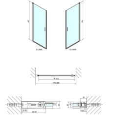 SAPHO ZOOM LINE sprchové dvere 800mm, číre sklo ZL1280 - Sapho