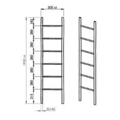 AQUALINE BAMBUS sušiak uterákov 500x1900x40 mm, bambus 1031 - Aqualine