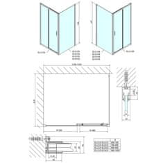 POLYSAN Easy Line obdĺžnikový sprchovací kút 1200x700mm L/P variant EL1215EL3115 - Polysan