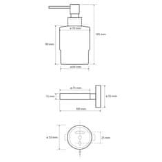 SAPHO X-ROUND dávkovač mydla MINI 200ml, chróm (104109102) XR103 - Sapho