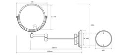 SAPHO X-ROUND E závesné kozmetické zrkadlo priemer 150mm, chróm (106301122) XR005 - Sapho