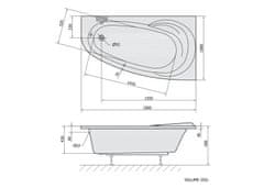 SAPHO NAOS R asymetrická vaňa 180x100x43cm, biela 47111 - Sapho