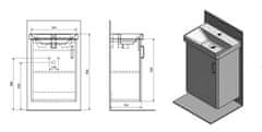 SAPHO THEIA umývadlová skrinka 51x70x35cm, 1x dvierka, ľavá, biela (TH057) TH057-3030 - Sapho