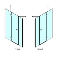 SAPHO FORTIS LINE sprchové dvere do niky trojdielne 1300mm, číre sklo, ľavé FL1513L - Sapho