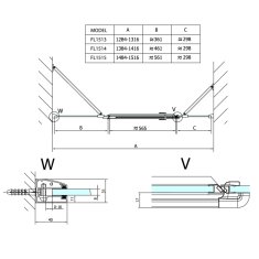 SAPHO FORTIS LINE sprchové dvere do niky trojdielne 1300mm, číre sklo, ľavé FL1513L - Sapho