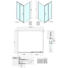 POLYSAN Easy Line obdĺžnikový sprchovací kút 1300x1000mm L/P variant EL1315EL3415 - Polysan