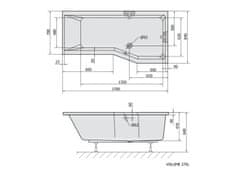 SAPHO VERSYS R asymetrická vaňa 170x85x70x47cm, biela 70611 - Sapho