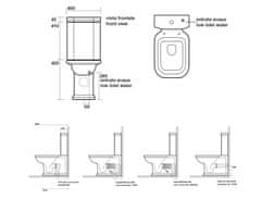 SAPHO WALDORF WC kombi, spodný/zadný odpad, biela-bronz WCSET18-WALDORF - Sapho