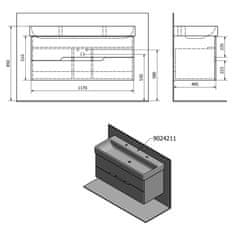 SAPHO MEDIENA umývadlová skrinka 117x50,5x48,5cm, biela mat/biela mat MD120 - Sapho