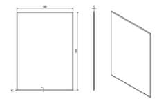 SAPHO ACCORD zrkadlo s fazetou 500x700mm, zaguľatené rohy, bez úchytu MF436 - Sapho